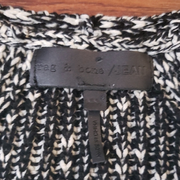 Rag And Bone Women's Black White Chunky Knit Sweater Size XXS Chic Feminine - Picture 2 of 6